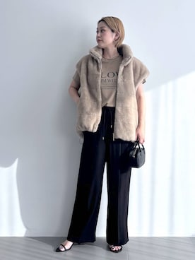 「アイテム（スラックス）」を使った、ニッシさん（レディース・164cm・40代）の夏コーディネート