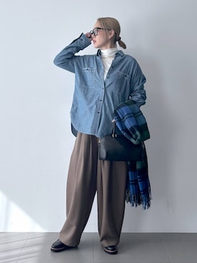 「アイテム（サングラス）」を使った、ニッシさん（レディース・164cm）の秋コーディネート