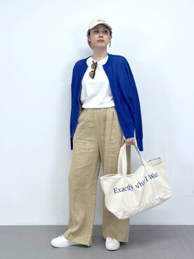 「アイテム（帽子）」を使った、ニッシさん（レディース・164cm・40代）の春コーディネート