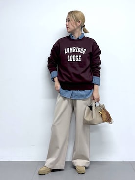 「アイテム（ヘアゴム）」を使った、ニッシさん（レディース・164cm）の秋コーディネート