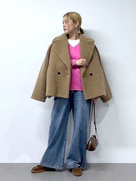 「アイテム（ピーコート）」を使った、ニッシさん（レディース・164cm・40代）の秋コーディネート