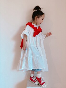 「アイテム（ワンピース/ドレス）」を使った、utasoraさん（キッズ・110cm）の夏コーディネート