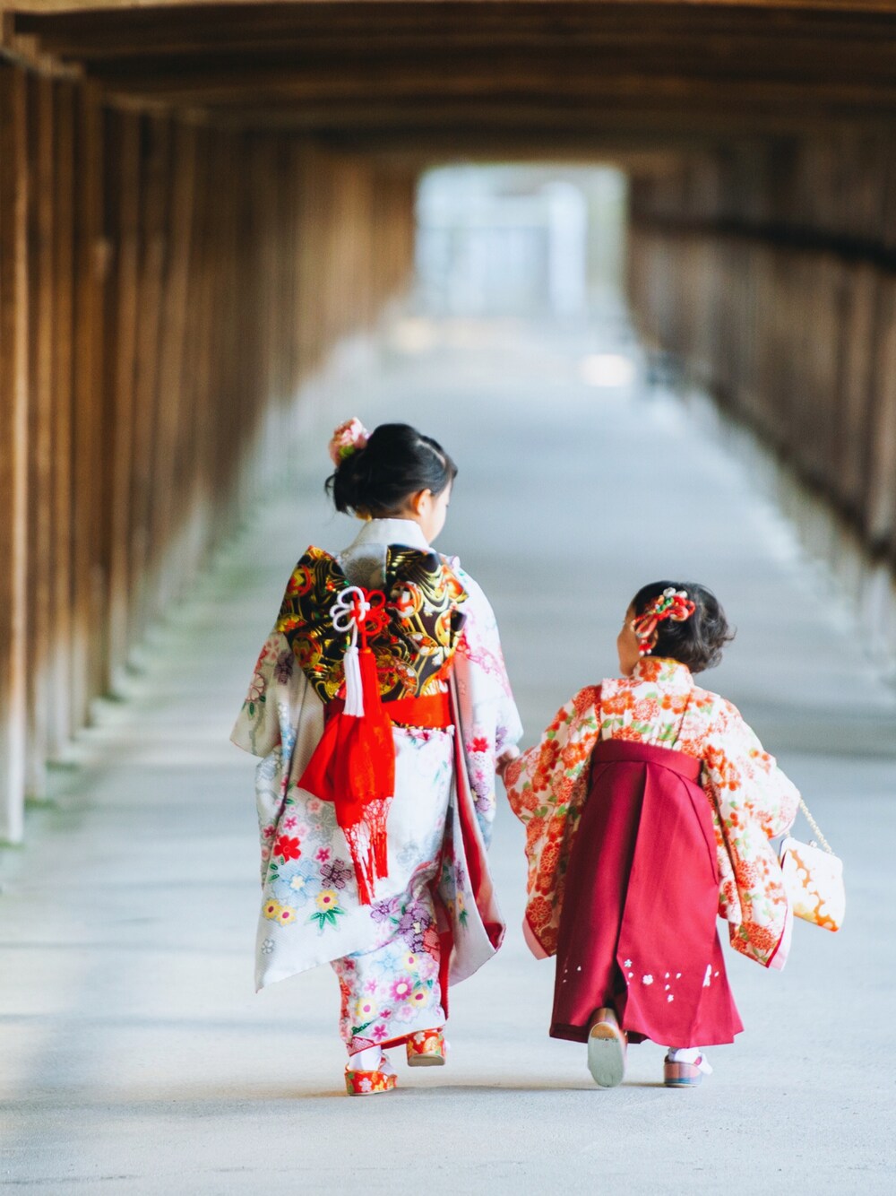 「着物、七五三、袴、和装、姉妹コーデ」｜「貸衣装のアイテム（着物、ブルー系）」を使った、𝑀𝐼𝑁さん（キッズ・110cm）の秋コーディネートの1枚目の写真