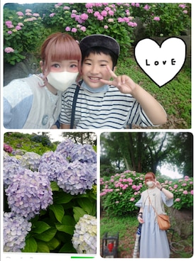 「Samansa Mos2（サマンサ モスモス）のモチーフレースワンピース（ワンピース）」を使った、mek0さん（レディース・151cm）の夏コーディネート