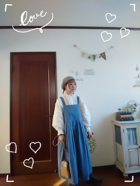 「いつもありがとうございます」｜「アイテム（ジャンパースカート）」を使った、mek0さん（レディース・151cm）の秋コーディネート