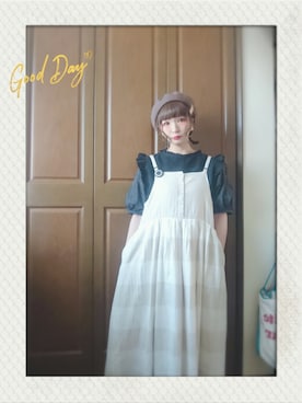 「いつもありがとうございます」｜「アイテム（ハンチング/ベレー帽）」を使った、mek0さん（レディース・151cm）の夏コーディネート