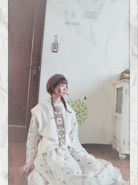 「いつもありがとうございます」｜「アイテム（ハンチング/ベレー帽）」を使った、mek0さん（レディース・151cm）の春コーディネート