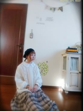 「いつもありがとうございます」｜「アイテム（ハンチング/ベレー帽）」を使った、mek0さん（レディース・151cm）の冬コーディネート