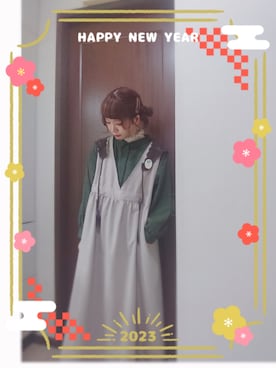 「いつもありがとうございます」｜「アイテム（ジャンパースカート）」を使った、mek0さん（レディース・151cm）の冬コーディネート