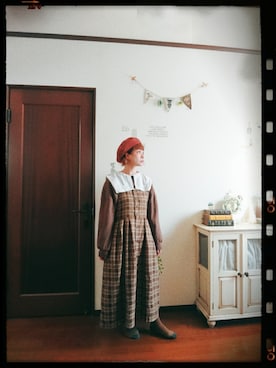 「いつもありがとうございます」｜「アイテム（ハンチング/ベレー帽）」を使った、mek0さん（レディース・151cm）の秋コーディネート