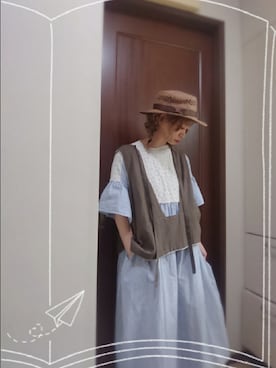 「Samansa Mos2（サマンサ モスモス）のモチーフレースワンピース（ワンピース）」を使った、mek0さん（レディース・151cm）の春コーディネート