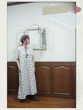 「いつもありがとうございます」｜「アイテム（ハンチング/ベレー帽）」を使った、mek0さん（レディース・151cm）の夏コーディネート