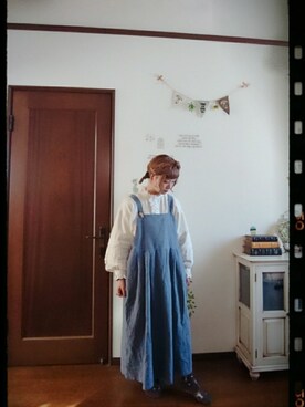 「いつもありがとうございます」｜「アイテム（ジャンパースカート）」を使った、mek0さん（レディース・151cm）の秋コーディネート