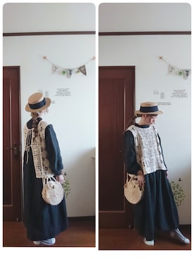 「Three Four Time（ｽﾘｰﾌｫｰﾀｲﾑ）のアイテム」を使った、mek0さん（レディース・151cm）の春コーディネート