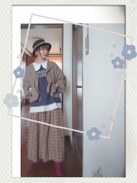 「いつもありがとうございます」｜「アイテム（その他アウター）」を使った、mek0さん（レディース・151cm）の秋コーディネート
