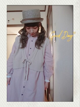 「Samansa Mos2（サマンサ モスモス）のアイテム（ピアス（両耳用））」を使った、mek0さん（レディース・151cm）の冬コーディネート