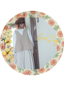 「Bleu Bleuet（ブルーブルーエ）のアイテム（ハンチング/ベレー帽）」を使った、mek0さん（レディース・151cm）の春コーディネート