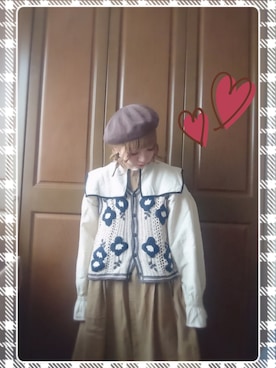 「いつもありがとうございます」｜「アイテム（ハンチング/ベレー帽）」を使った、mek0さん（レディース・151cm）の春コーディネート