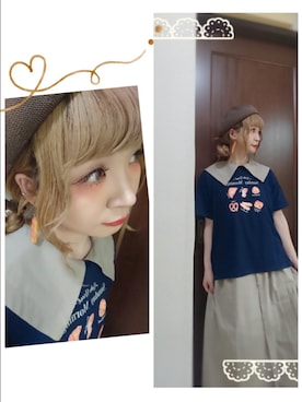 「いつもありがとうございます」｜「アイテム（ハンチング/ベレー帽）」を使った、mek0さん（レディース・151cm）の春コーディネート