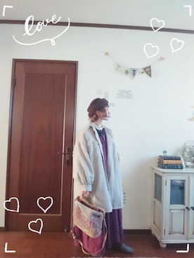「いつもありがとうございます」｜「アイテム（その他アウター）」を使った、mek0さん（レディース・151cm）の秋コーディネート