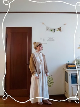 「いつもありがとうございます」｜「アイテム（ハンチング/ベレー帽）」を使った、mek0さん（レディース・151cm）の秋コーディネート