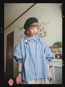 「いつもありがとうございます」｜「アイテム（ハンチング/ベレー帽）」を使った、mek0さん（レディース・151cm）の春コーディネート