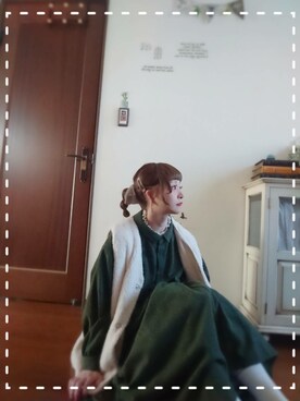 「ほめられ本命コーデ」｜「アイテム（シャツワンピース）」を使った、mek0さん（レディース・151cm）の冬コーディネート