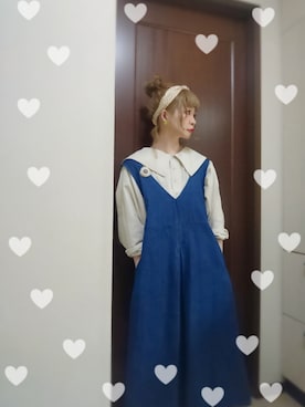 「いつもありがとうございます」｜「アイテム（ジャンパースカート）」を使った、mek0さん（レディース・151cm）の春コーディネート