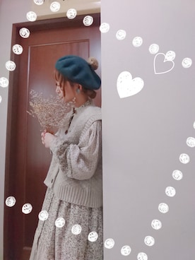 「いつもありがとうございます」｜「アイテム（ハンチング/ベレー帽）」を使った、mek0さん（レディース・151cm）の秋コーディネート