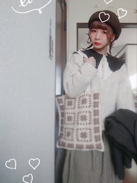 「いつもありがとうございます」｜「アイテム（その他アウター）」を使った、mek0さん（レディース・151cm）の冬コーディネート
