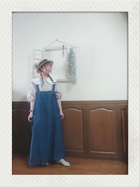 「いつもありがとうございます」｜「アイテム（ジャンパースカート）」を使った、mek0さん（レディース・151cm）の春コーディネート