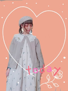 「いつもありがとうございます」｜「アイテム（ハンチング/ベレー帽）」を使った、mek0さん（レディース・151cm）の冬コーディネート