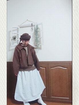 「Samansa Mos2 blue（サマンサモスモスブルー）のアイテム（シャツワンピース）」を使った、mek0さん（レディース・151cm）の冬コーディネート