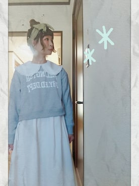 「Samansa Mos2 blue（サマンサモスモスブルー）のアイテム（シャツワンピース）」を使った、mek0さん（レディース・151cm）の冬コーディネート