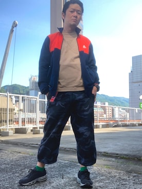 「アイテム（ジャージ）」を使った、iadonさん（メンズ・165cm）の春コーディネート