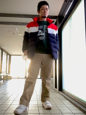 「tk.TAKEO KIKUCHI」｜「アイテム（ダウンジャケット/コート）」を使った、iadonさん（メンズ・165cm）の冬コーディネート