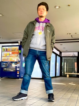 「GUコーデ」｜「アイテム（ナイロンジャケット）」を使った、iadonさん（メンズ・165cm）の春コーディネート