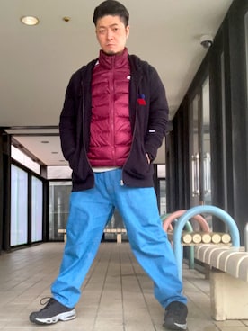「tk.TAKEO KIKUCHI」｜「アイテム（ダウンジャケット/コート）」を使った、iadonさん（メンズ・165cm）の冬コーディネート