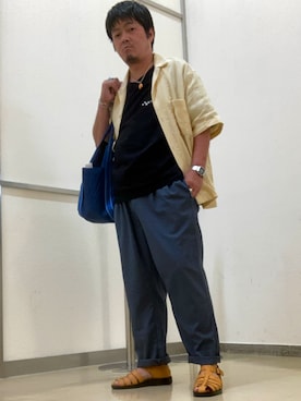 「H&M（エイチ・アンド・エム）のアイテム」を使った、iadonさん（メンズ・165cm）の夏コーディネート