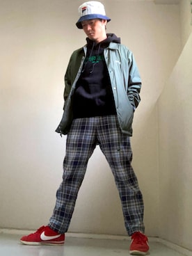 「SEVENDAYS=SUNDAY（セブンデイズサンデイ）のアイテム（パンツ）」を使った、iadonさん（メンズ・165cm）の秋コーディネート