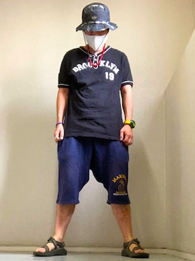 「G-SHOCK」｜「アイテム（スウェットパンツ）」を使った、iadonさん（メンズ・165cm）の夏コーディネート