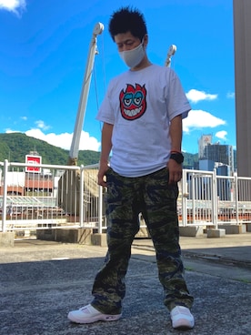 「KROOKED（クルックト）のアイテム」を使った、iadonさん（メンズ・165cm）の夏コーディネート