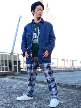 「SEVENDAYS=SUNDAY（セブンデイズサンデイ）のアイテム（パンツ）」を使った、iadonさん（メンズ・165cm）の秋コーディネート