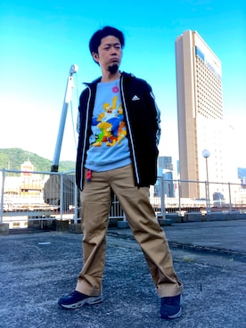 「tk.TAKEO KIKUCHI」｜「アイテム（ナイロンジャケット）」を使った、iadonさん（メンズ・165cm）の秋コーディネート