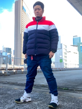「FILA（フィラ）のアイテム（ジャケット/アウター）」を使った、iadonさん（メンズ・165cm）の冬コーディネート