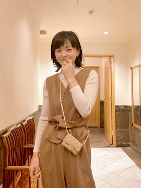 「アイテム（オールインワン・サロペット）」を使った、mgmymdさん（レディース・163cm）の冬コーディネート