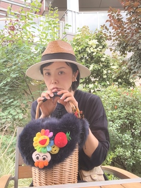 「CA4LA（カシラ）のアイテム（帽子）」を使った、mgmymdさん（レディース・163cm）の夏コーディネート