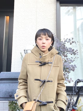 HYKE ダッフルコートベージュ2