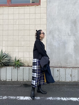 「EARLE（アール）のアイテム」を使った、増井春妃/masui haruhiさん（レディース・162cm）の冬コーディネート