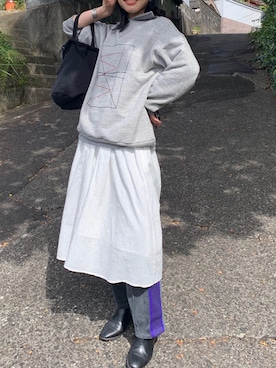 「SASQUATCHfabrix.（サスクワァッチファブリックス）のアイテム（スウェット）」を使った、kanaさん（レディース・165cm）の冬コーディネート